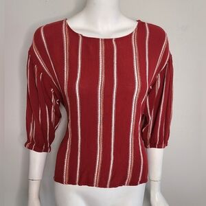 a.n.a Red Striped Blouse